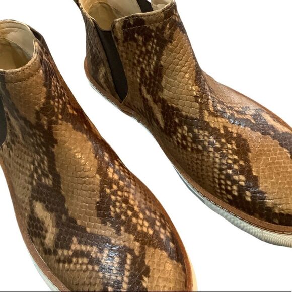 NWT Zara Reptile Snakeskin Brown Ankle Bootie Sneakers 7.5 - Picture 12 of 15